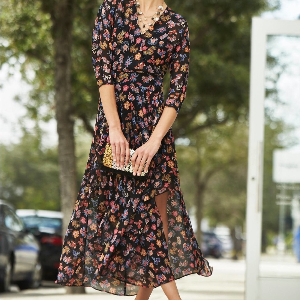 Black floral maxi dress